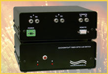 ST Duplex Fiber Optic A/B Switch, Dual Wavelength, Remote Serial Control, Optional GUI
